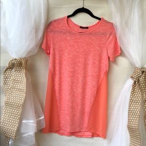 PAPERMOON Salmon T-shirt with sheer side panels